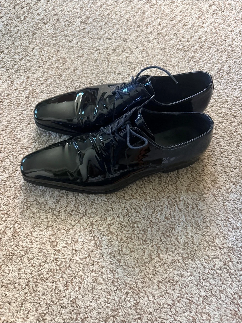 Magnanni Black Patent Leather Tuxedo Shoes Men’s 11.5
